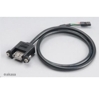 AKASA kabel redukce interní USB na externí USB, USB 2.0, 60cm