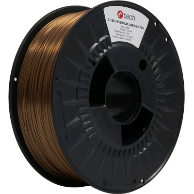 C-TECH Tisková struna (filament) PREMIUM LINE, Silk PLA, měď, 1,75mm, 1kg