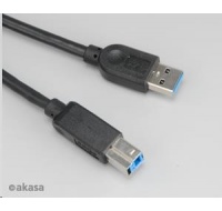 AKASA kabel USB, male A na B male USB 3.0, 150cm, černý