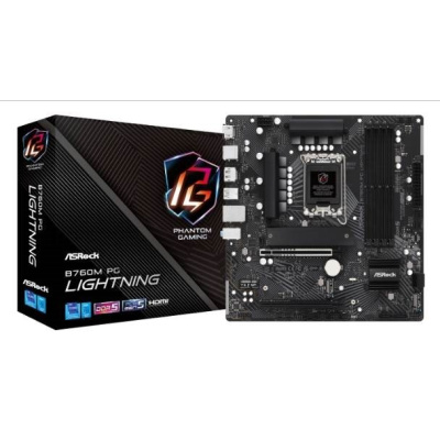 ASRock MB Sc LGA1700 B760M PG LIGHTNING, Intel B760, 4xDDR5, 1xDP, 1xHDMI, mATX