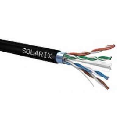 Instalační kabel Solarix venkovní FTP, Cat6, drát, PE, cívka 500m SXKD-6-FTP-PE