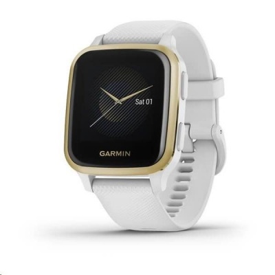 Garmin GPS sportovní hodinky Venu Sq, LightGold/White Band