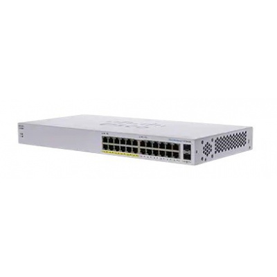 Cisco switch CBS110-24PP (24xGbE, 2xGbE/SFP combo, 12xPoE+, 100W, fanless) - REFRESH