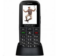 EVOLVEO EasyPhone EG, mobilní telefon pro seniory s nabíjecím stojánkem, černá