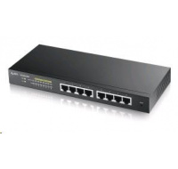 Zyxel GS1900-8HP v3 8-port Desktop Gigabit Web Smart PoE switch: 8x Gigabit metal, IPv6, PoE budget 70W, fanless